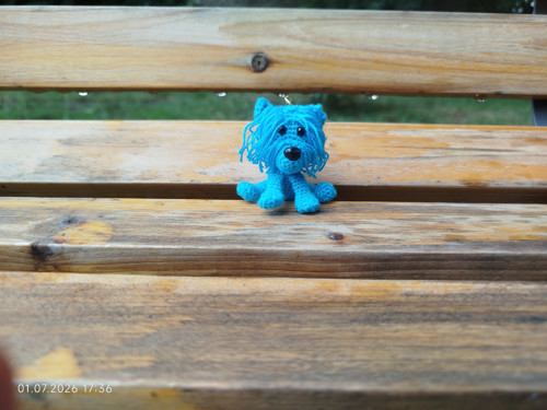 Handmade Amigurumi Yorkie Dog Puppy Keychain 2"