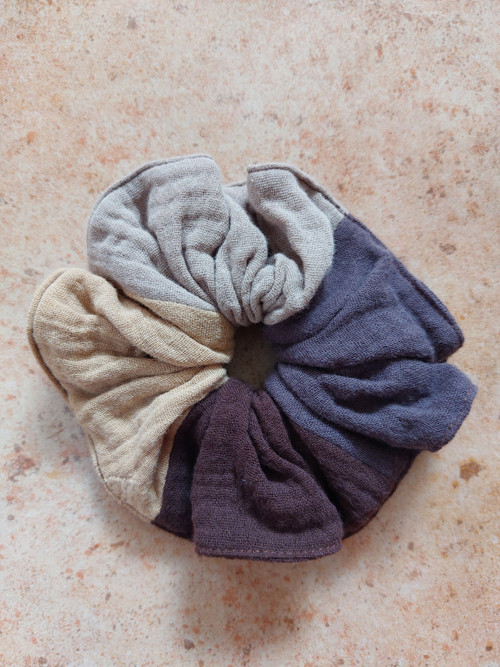 Mušelínová gumička do vlasů scrunchie - MIX