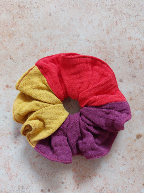 Mušelínová gumička do vlasů scrunchie - MIX