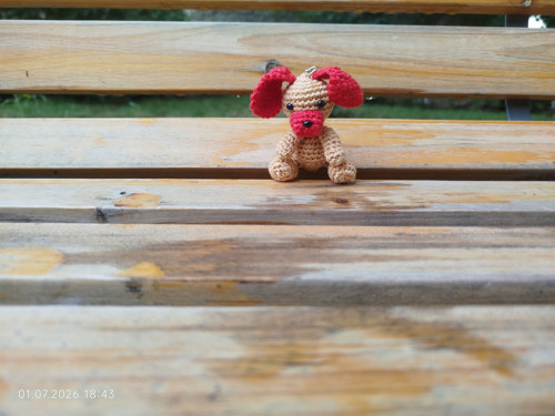 Handmade Amigurumi Dog Keychain 3"