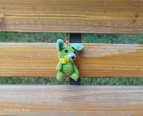 Handmade Amigurumi Dog Keychain 1,6"