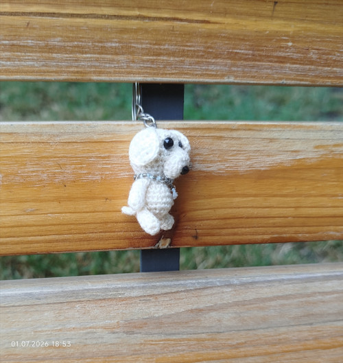 Handmade Amigurumi Dog Puppy Keychain 1,2"