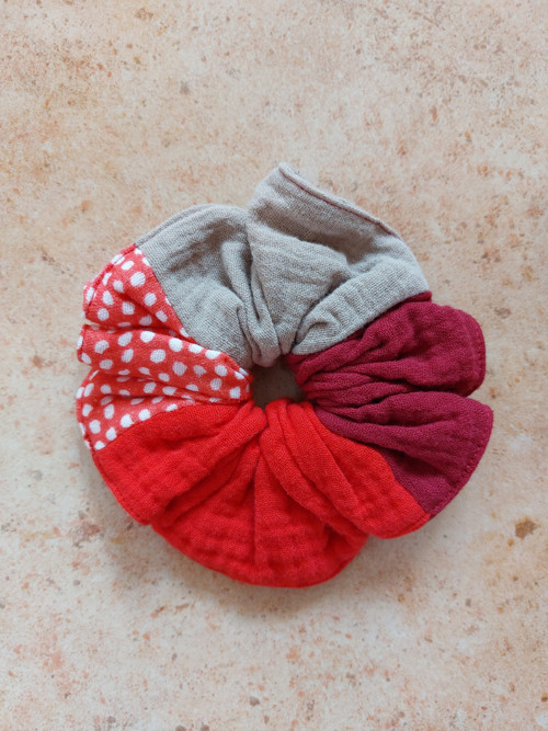 Mušelínová gumička do vlasů scrunchie - MIX