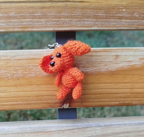 Handmade Amigurumi Dog Puppy Keychain 1,2"