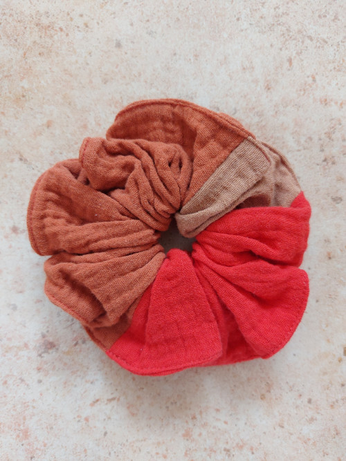 Mušelínová gumička do vlasů scrunchie - MIX