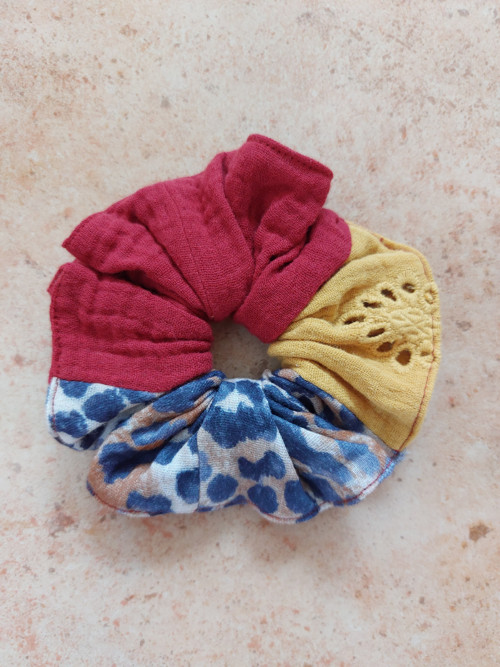 Mušelínová gumička do vlasů scrunchie - MIX