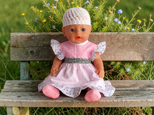 Letní šatičky s čepičkou pro Baby Born