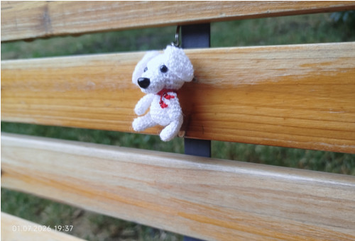 Handmade Amigurumi Dog Keychain 1,6"