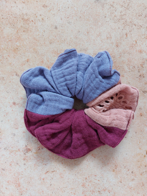 Mušelínová gumička do vlasů scrunchie - MIX