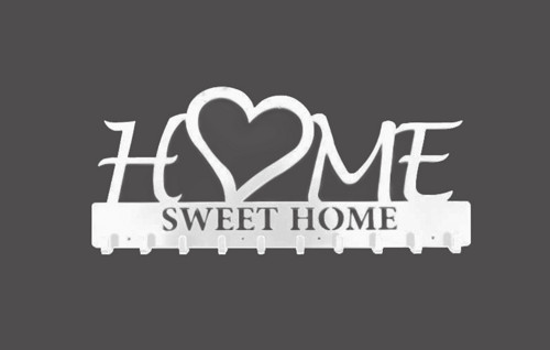 Nástěnný věšák HOME SWEET HOME bilý