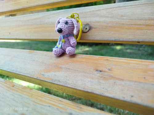Handmade Amigurumi Dog Keychain 2"