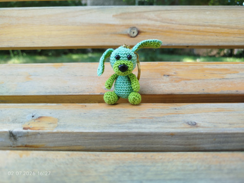Handmade Amigurumi Dog Keychain 2"