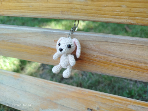Handmade Amigurumi Dog Puppy Keychain 1,2"