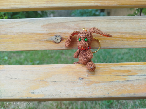 Handmade Amigurumi Dog Keychain 2" — foto 1