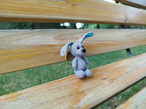 Handmade Amigurumi Dog Keychain 2"