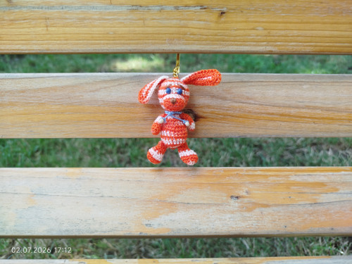 Handmade Amigurumi Dog Keychain 2"