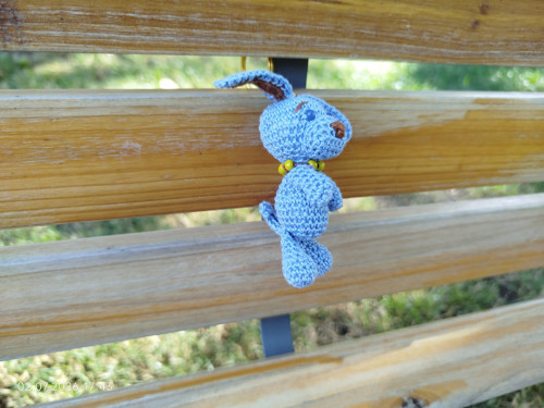Handmade Amigurumi Dog Keychain 2,4"