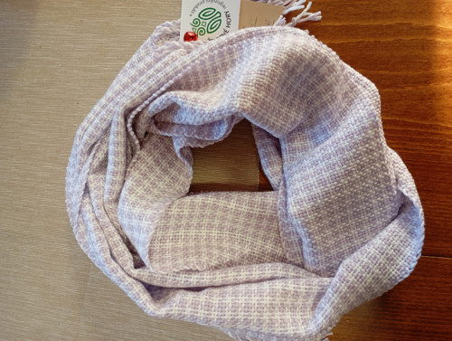 Tkaná šála - Pepito - lila a bílá - č.61