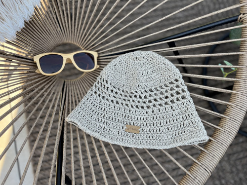Letní klobouček bucket LINNEN - natural