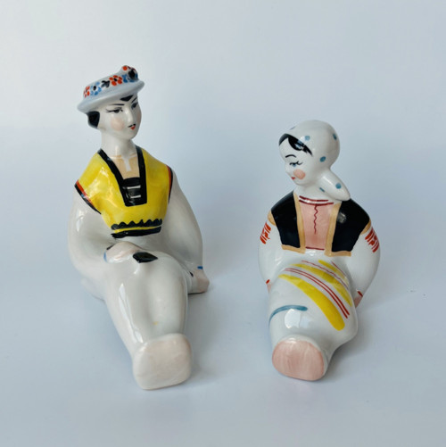 Porcelánové párové sošky Na svahu, Korosten USSR