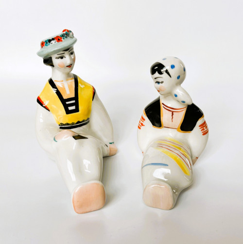 Porcelánové párové sošky Na svahu, Korosten USSR