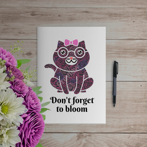 Don´t forget to bloom zápisník kočka růže