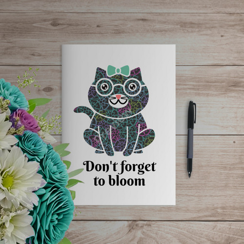 Don´t forget to bloom zápisník kočka tyrkys