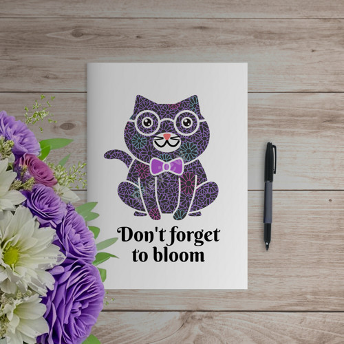 Don´t forget to bloom zápisník kočka téměř fialky