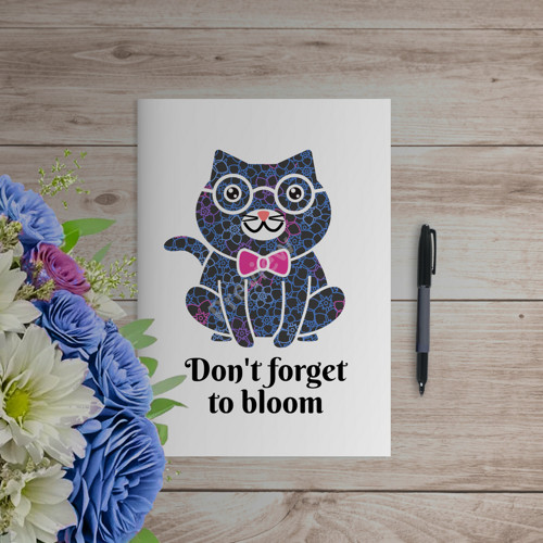 Don´t forget to bloom zápisník kočka pomněnky