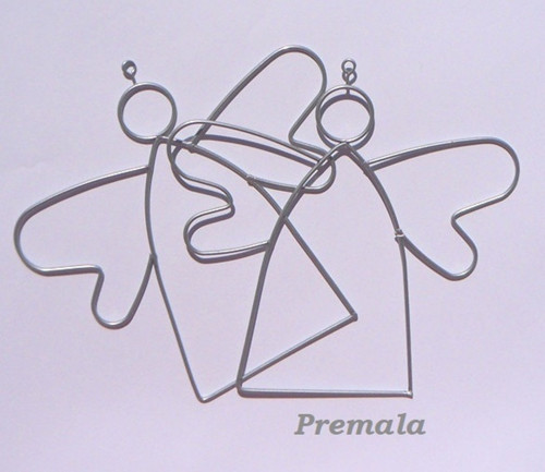 Anděl kovový šedý 2 ks