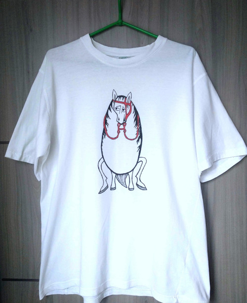 Kůň - ručně malované triko / Egg Horse T-shirt