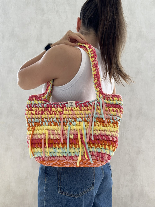 Háčkovaná letní kabelka/beach bag