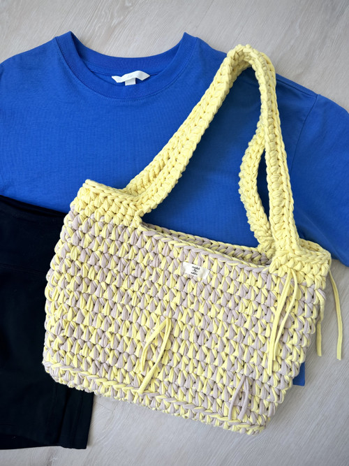 Háčkovaná letní kabelka plážová/shopper