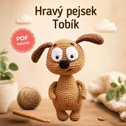 Háčkovaný pejsek Tobík – digitální PDF návod