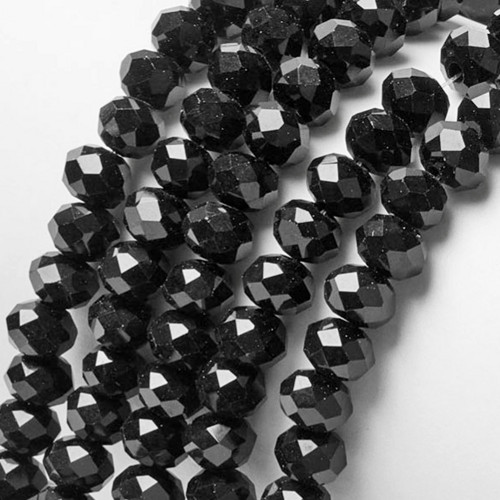 Skleněné broušené rondelky, 3x4 mm,( 100 ks)