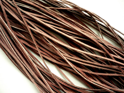 Kožený řemínek 2 mm, 110 cm - hnědý