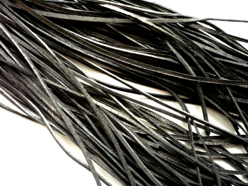 Kožený řemínek 2 mm, 110 cm - černý