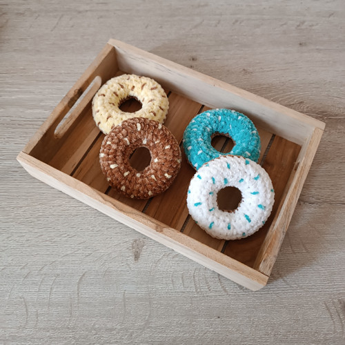 Donut bílý a tyrkysový - sada 2 ks