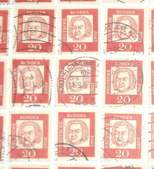 3x poštovní ZNÁMKA • Johann S. Bach, 1963