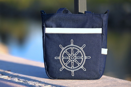 Dámská kabelka/crossbody taška modrá s kormidlem