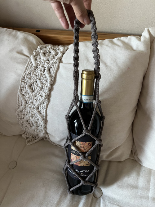 Dárková Boho taška na vino MINI mocca