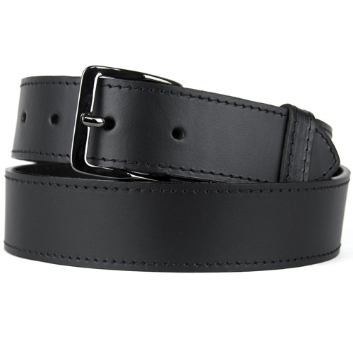 Kožený opasok BLACK VAL, 4cm šírka, čierna farba