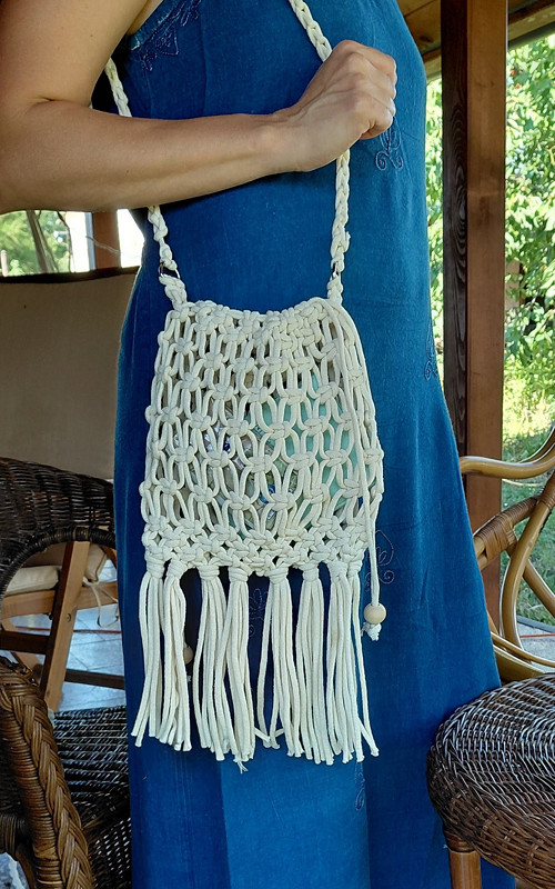 Boho kabelka s třásněmi Síťovka