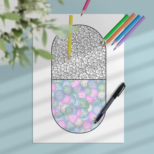 Relaxační pilulka floral - barevné zas