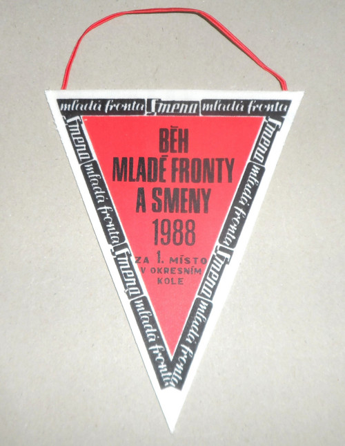 Propagační VLAJEČKA • Běh Mladé fronty Smeny, 1988