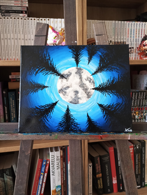 Obraz - Night sky 23,5 x 29,5 cm Akrylová malba