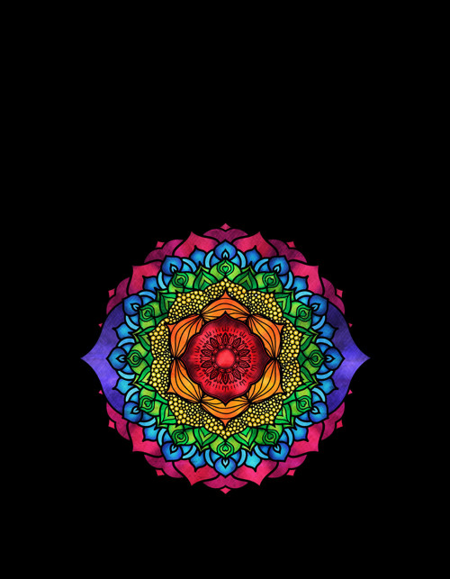 Panel z kočárkoviny 45x35 cm: Mandala čakrová