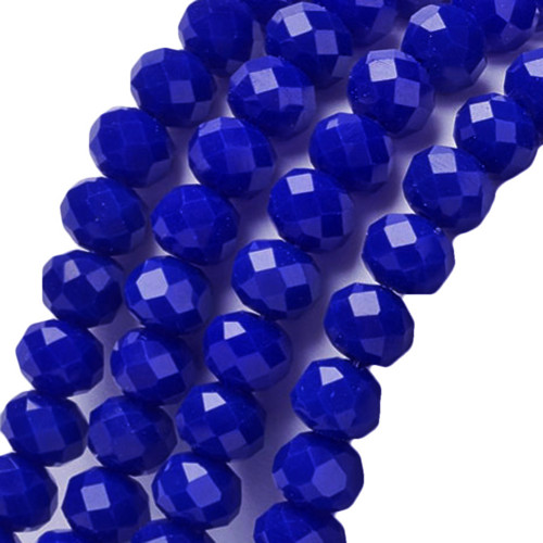 Skleněné broušené rondelky, 6x8 mm,( 65 ks)