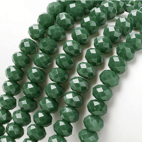 Skleněné broušené rondelky, 6x8 mm,( 59 ks)