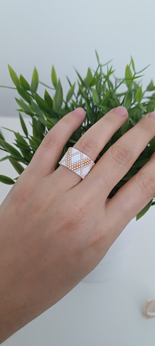 Prstýnek rosegold mozaika